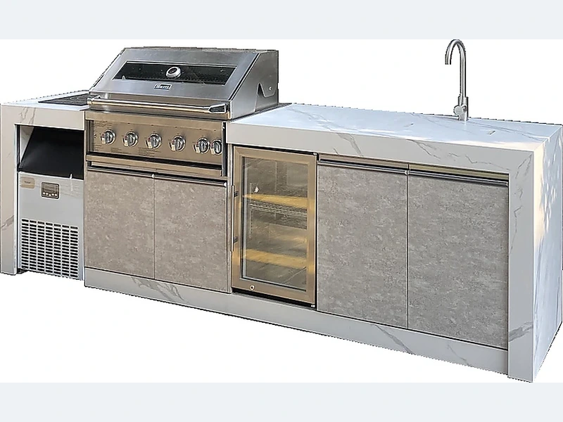 2800mm Industrial Cement Gray Outdoor Kitchen A315S-28S