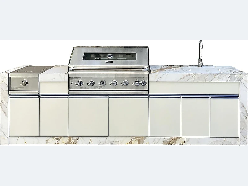 3000mm High-hardness Skin White Outdoor Kitchen A316S-30S