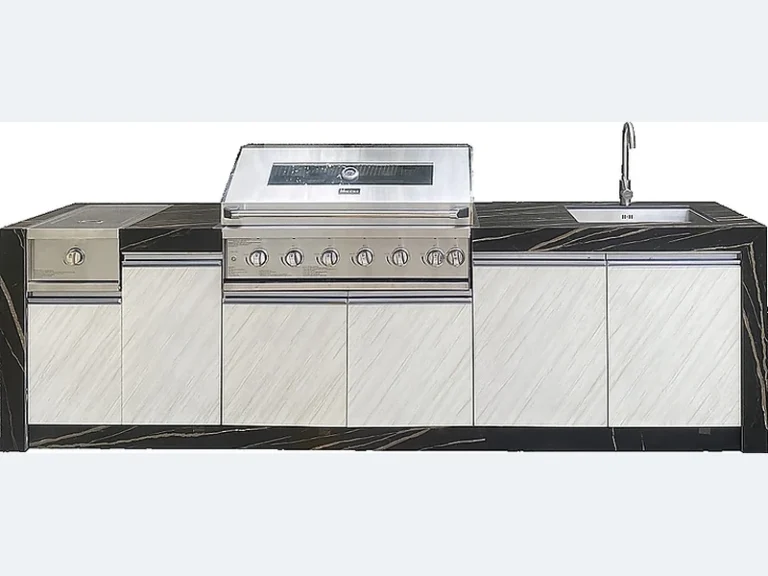 3000mm Light-Luxury Outdoor Kitchen with Gold Stone A316S-30S