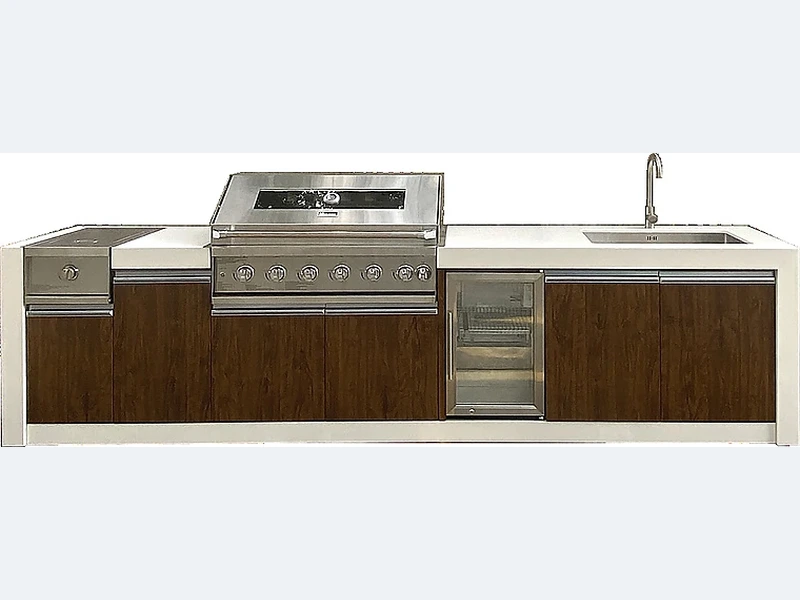 3500mm Huanghuali Wood Outdoor Kitchen A316S-35S – Layout 1