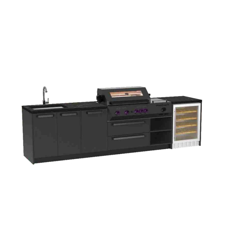 Black Outdoor Kitchen with Sink, Grill and Fridge GP-CGB02 by ForgeWin