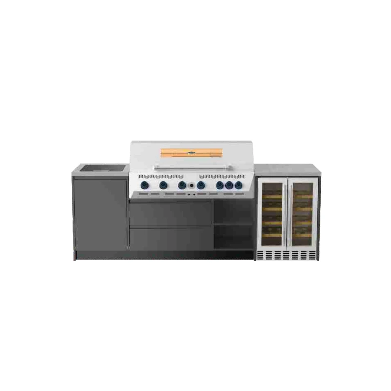 Gray Stainless Steel Outdoor Kitchen with Grill and Fridge GP-CGA02 by ForgeWin