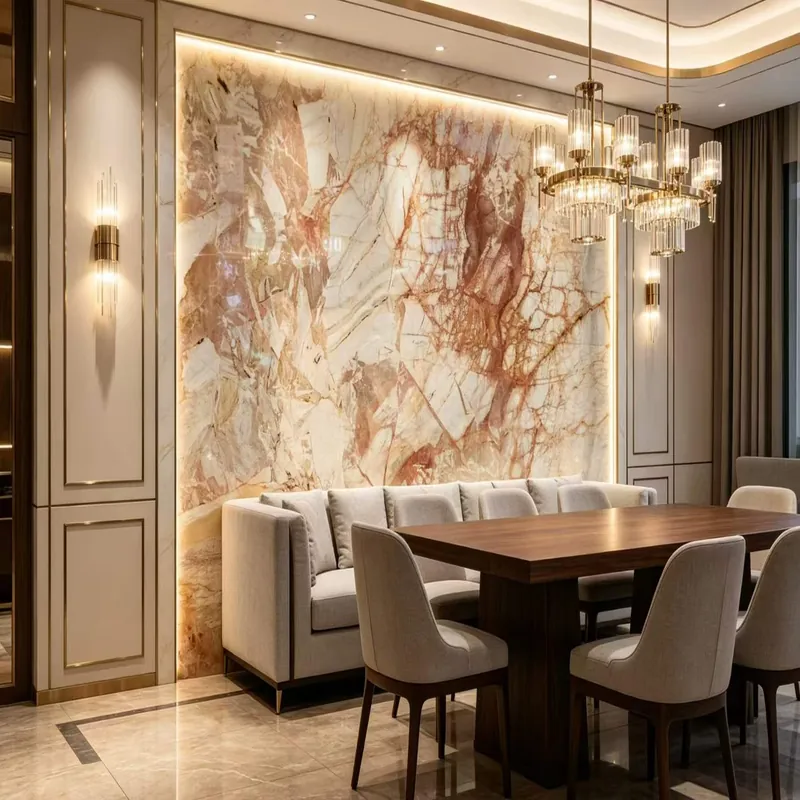 Warm White Natural Luxury Stone Slab FW-LS-045