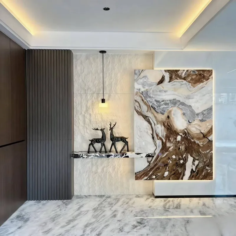 White and Brown Natural Luxury Stone Slab FW-LS-040