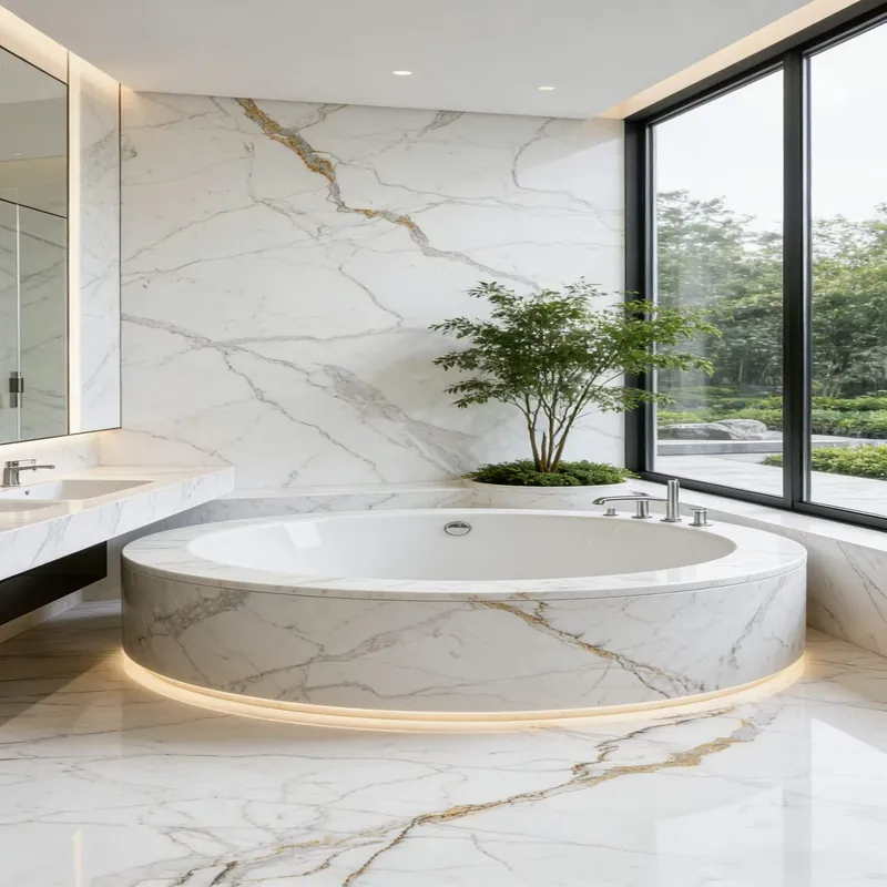 White and Gold Natural Luxury Stone Slab FW-LS-044 view 4