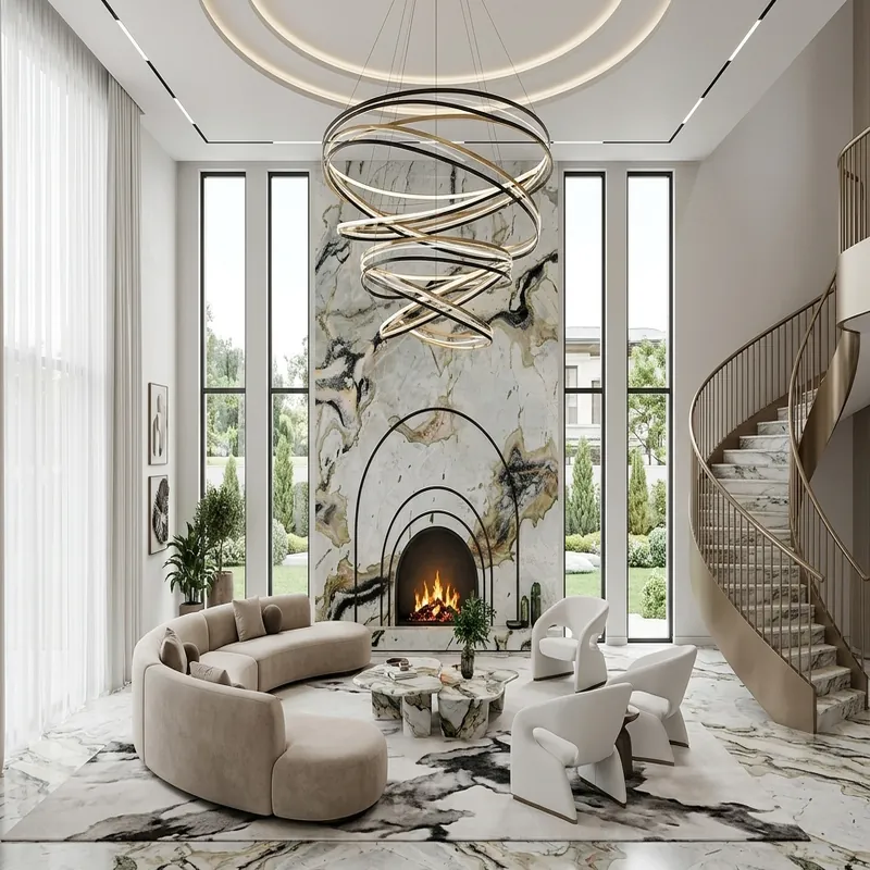 White and Gray Natural Luxury Stone Slab FW-LS-027
