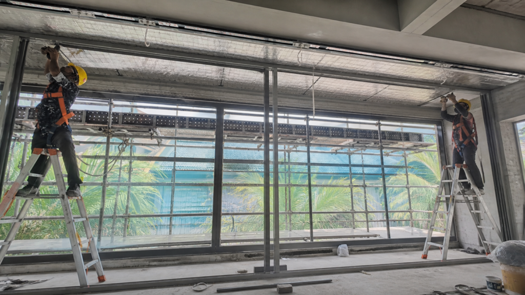 Large Aluminum Window Wall Installation