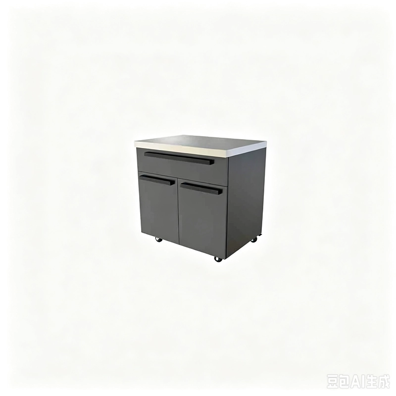 Wide outdoor base cabinet with three storage drawers