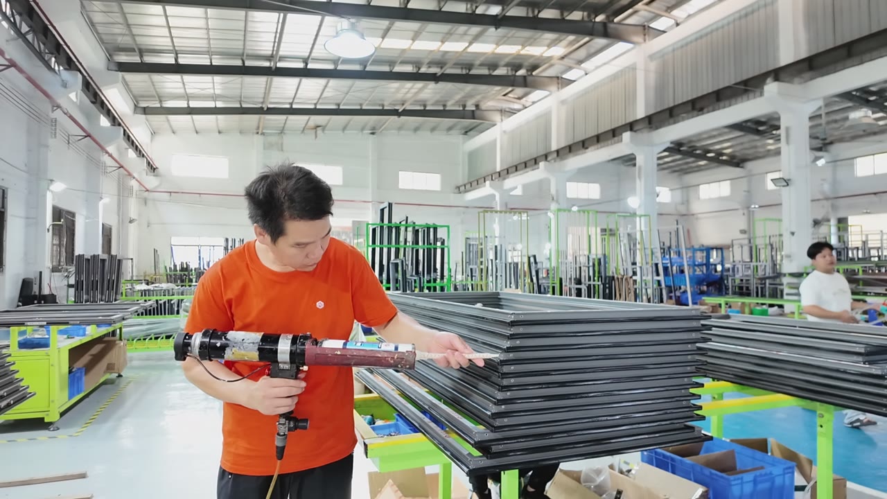 Hand Finishing Aluminum Window Profiles in Factory video thumbnail