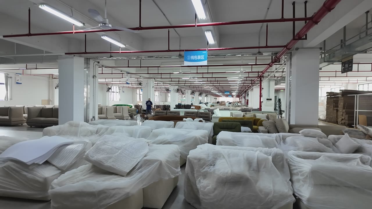 Upholstery Materials Storage in a Furniture Factory video thumbnail