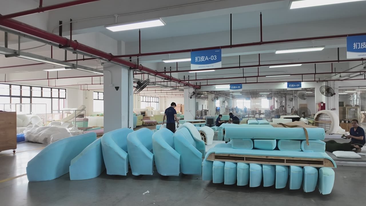 Blue Sofa Upholstery and Assembly Workshop video thumbnail