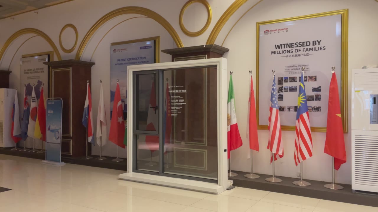 Premium Entrance Door Display with International Flags video thumbnail