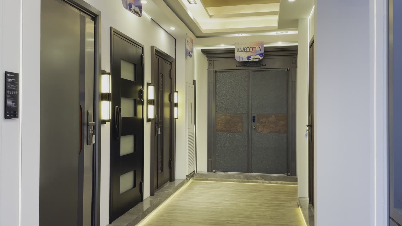Matte Black Entrance Door Showroom Hallway video thumbnail